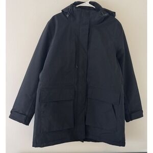 Lands' End Squall Parka Women's Extra Large XL Black Insulated Hooded Coat 2025